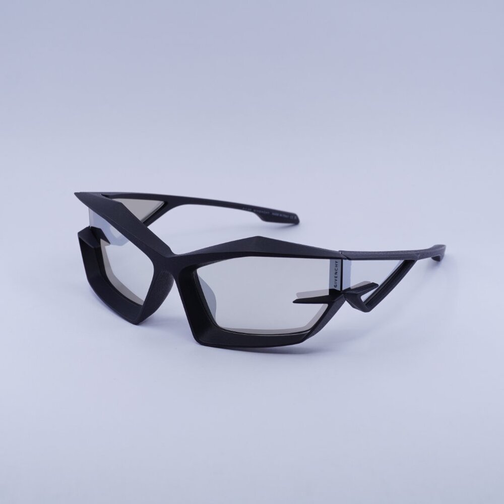 Givenchy GV40049I 02C Sunglasses Matte Black Geometric Frame,Smoke Mirror Lenses - Picture 3 of 9